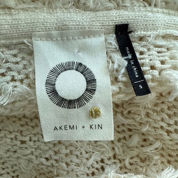 Anthropologie Akemi + Kin Bernadette Textured Knit Cardigan Cream Size Small - Picture 5 of 10